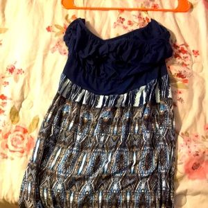 Strapless navy dress